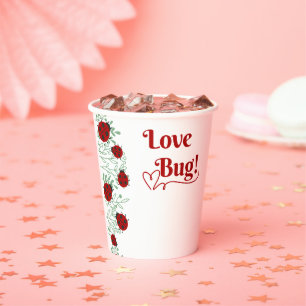 Gobelets En Papier Baby shower minimaliste Love Bug