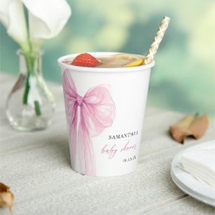 Gobelets En Papier Baby shower moderne de la boue rose