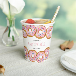 Gobelets En Papier Baby shower moderne Filles de Donut Saupoudrer