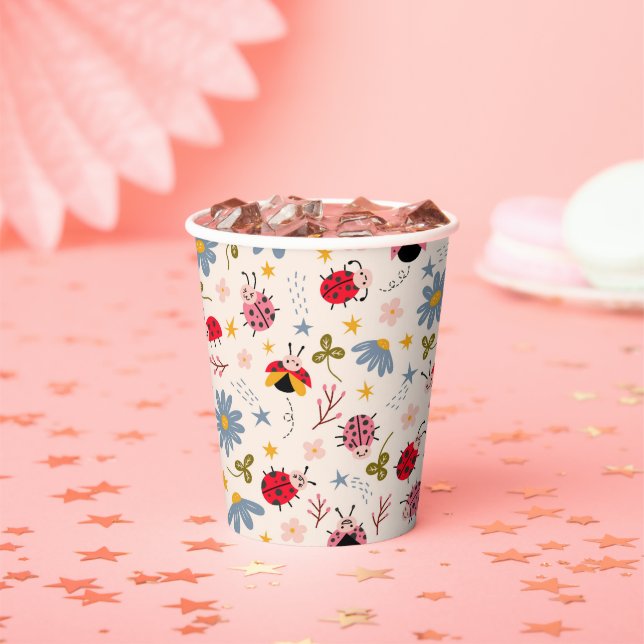 Gobelets En Papier Baby shower Motif Ladybug (Insitu)