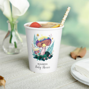Gobelets En Papier Baby shower mystique de champignons magiques