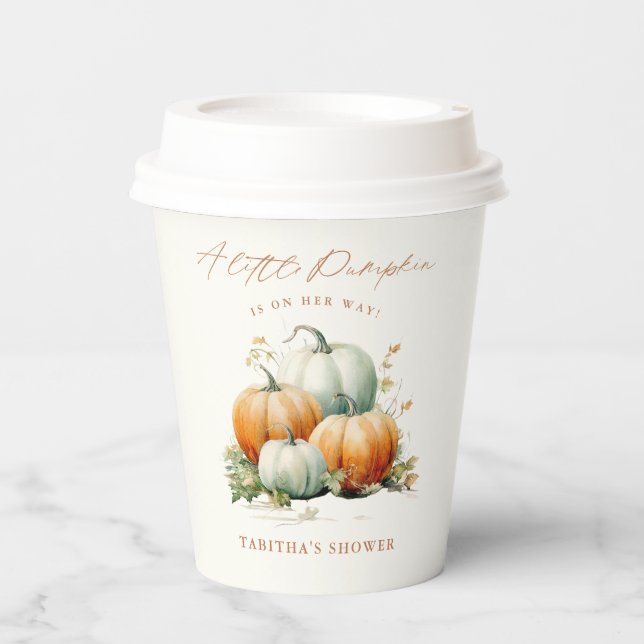 Gobelets En Papier Baby shower neutre de Little Citrouille Fall (Recto)
