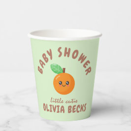 Gobelets En Papier Baby shower orange de Little Cutie