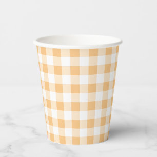 Gobelets En Papier Baby shower Orange En vichy