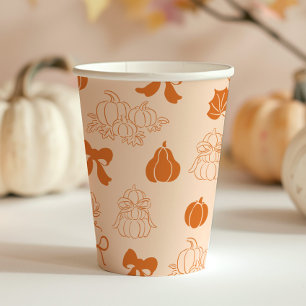 Gobelets En Papier Baby shower orange petit Citrouille