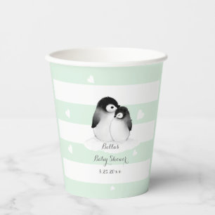 Gobelets En Papier Baby shower Pingouin mignon