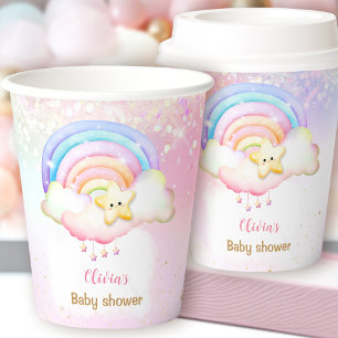 Gobelets En Papier Baby shower Rainbow Little Star Twinkle