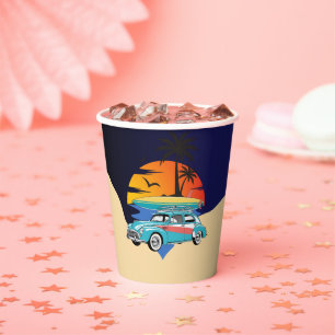 Gobelets En Papier Baby shower Retro Surfer