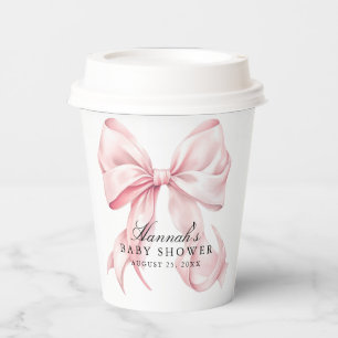 Gobelets En Papier Baby Shower Rose Foncé Thème Arc Coquette