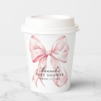Gobelets En Papier Baby Shower Rose Foncé Thème Arc Coquette