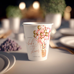 Gobelets En Papier Baby shower Rose Gold Girl - Nous Pouvons Attendre