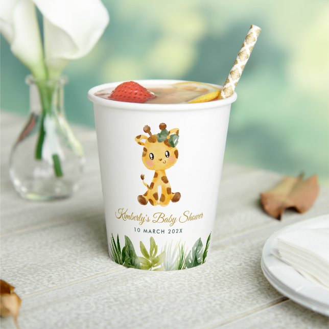 Gobelets En Papier baby shower safari jungle (Insitu)