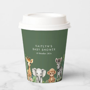 Gobelets En Papier Baby shower Safari Wild One Jungle