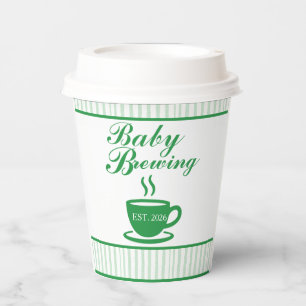 Gobelets En Papier Baby Shower Salon de Thé Vintage - Vert Vintage