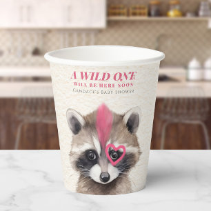 Gobelets En Papier Baby shower sauvage de Mohawk Raccoon