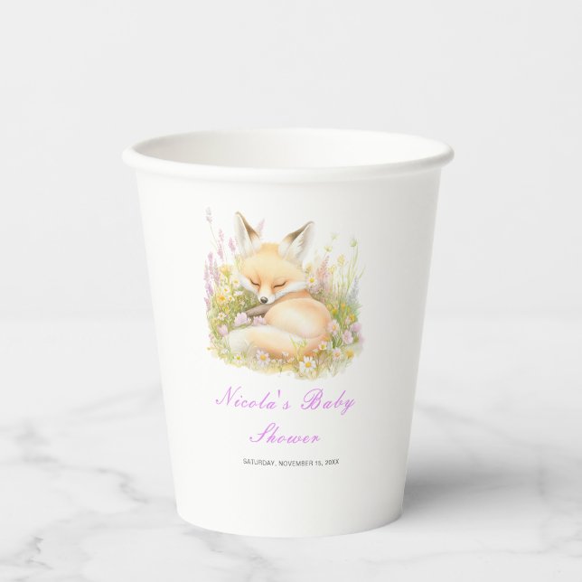 Gobelets En Papier Baby shower Spring Fox (Recto)