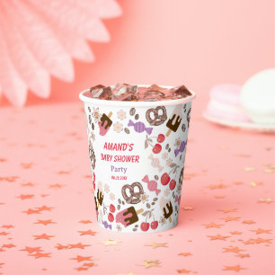 Gobelets En Papier Baby shower sucré et salé blanc