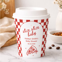 Gobelets en papier Baby Shower thème pizza