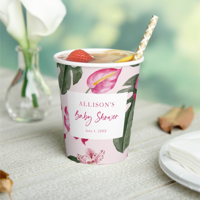 Gobelets En Papier Baby shower tropical (Insitu)
