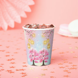Gobelets En Papier Baby shower Whimsical Sakura Cherry Blossom Tree