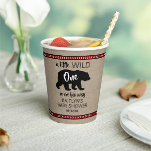 Gobelets En Papier Baby shower Wild One Boys