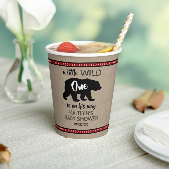 Gobelets En Papier Baby shower Wild One Boys (Insitu)