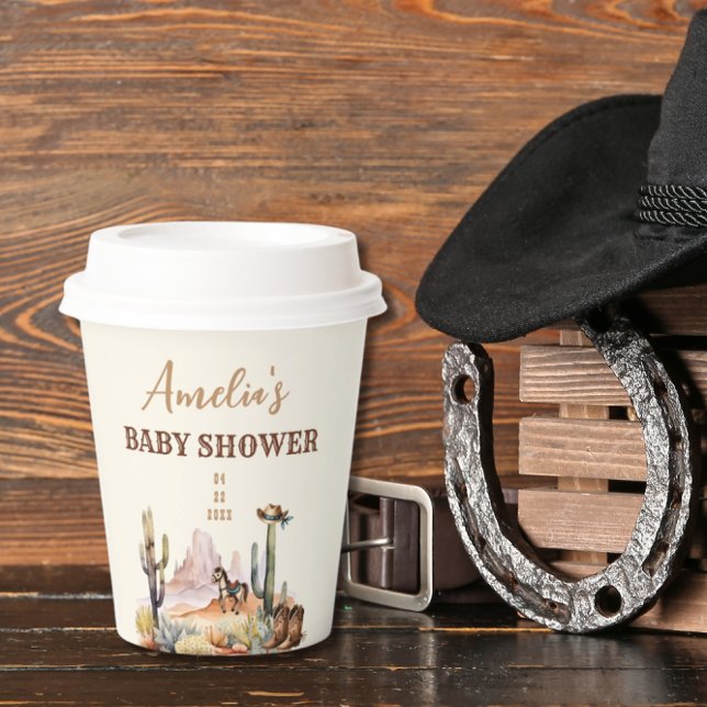 Gobelets En Papier Baby shower Wild West Cowboy (Créateur téléchargé)