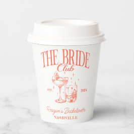 Gobelets En Papier Bachelorette Retro Cocktail Orange Bride
