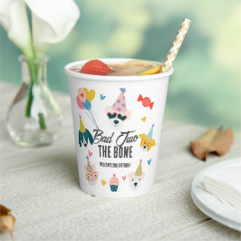 Gobelets En Papier Bad Two Bone Dogs & Cat Balloons 2e anniversaire