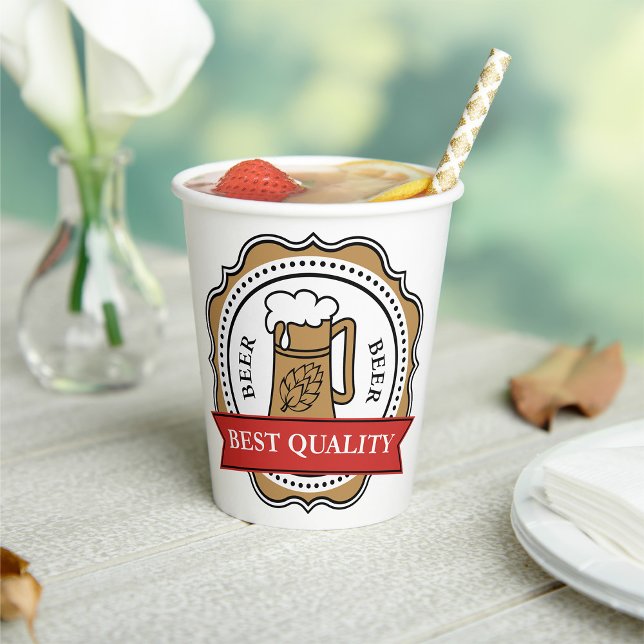Gobelets En Papier Badge de brasserie de la meilleure qualité (Créateur téléchargé)