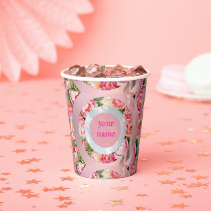 Gobelets En Papier Bagues de ciel floral