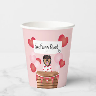 Gobelets En Papier Baisers de chiot gratuit Valentine Chien