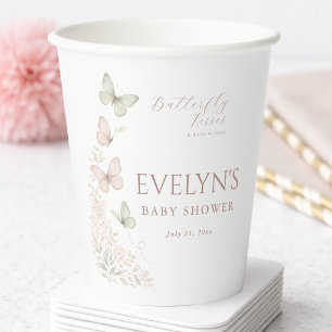 Gobelets En Papier Baisers de papillon coquette pour bébé Souhaits Ba