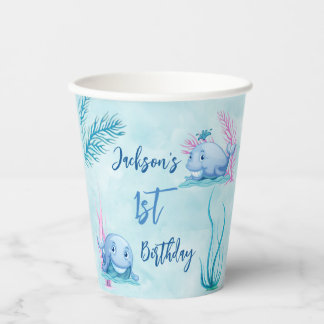 Gobelets En Papier Baleine de bon temps