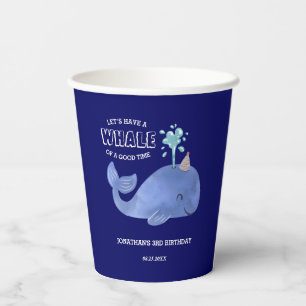 Gobelets En Papier Baleine d'un temps mignon Casquette de fête Marine