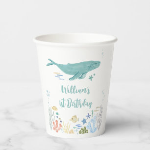 Gobelets En Papier Baleine sous la mer 1er anniversaire