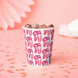 Gobelets En Papier Ballerina Pink Ballet Dance Considérant Toe Chauss