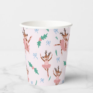 Gobelets En Papier Ballerina Reindeer et Bows Noël