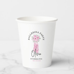 Gobelets En Papier Ballerina rose adorable fête d'anniversaire