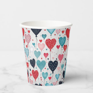 Gobelets En Papier Ballons de coeur