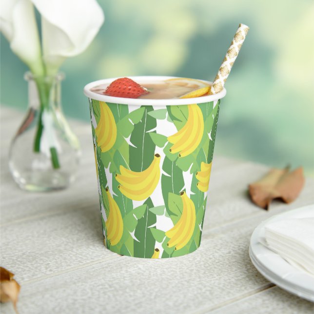 Gobelets En Papier Banana Leaves et Fruit Pattern (Insitu)