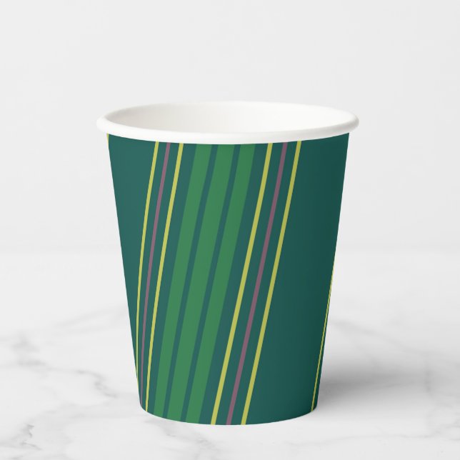 Gobelets En Papier Bande verte Preppy (Recto)
