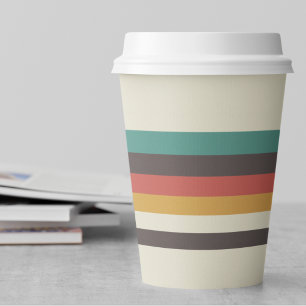 Gobelets En Papier Bandes de couleurs vintages