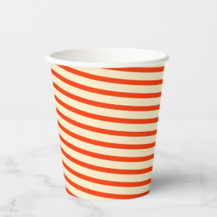 Gobelets En Papier Bandes rouges et crème