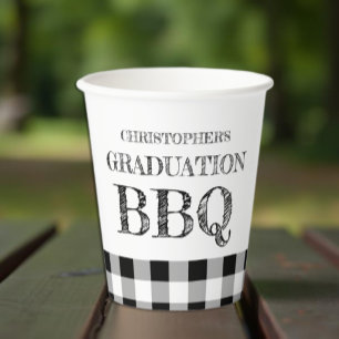 Gobelets En Papier Barbecue de fin d'études Gingham