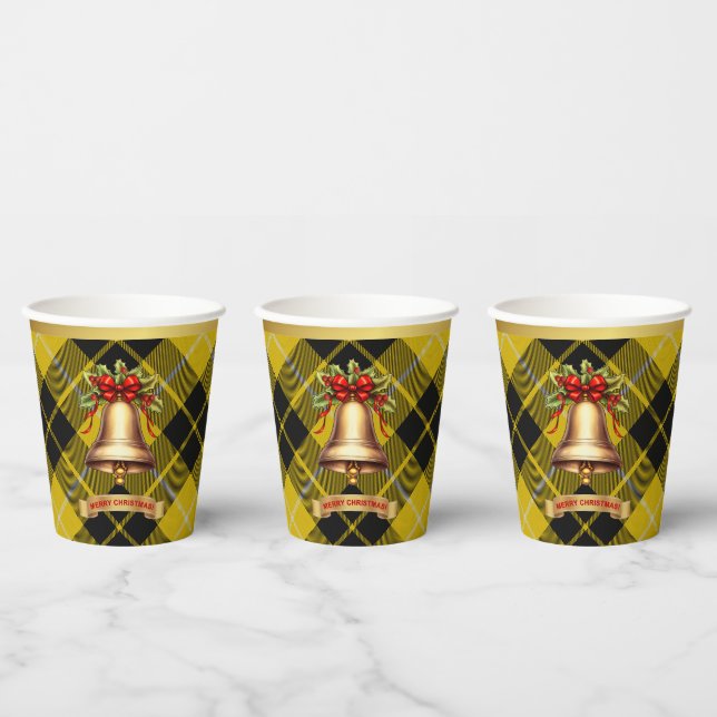 Gobelets En Papier Barclay Tartan personnalisé Noël (Multi)