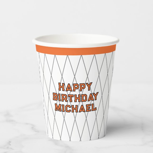 Gobelets En Papier Basketball Birthday Party (Recto)