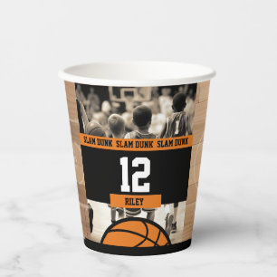 Gobelets En Papier Basketball Boy's Photo Birthday Party