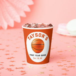 Gobelets En Papier basketball première année bas 1er anniversaire