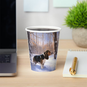 Gobelets En Papier Basset Hound Laisser neiger Noël